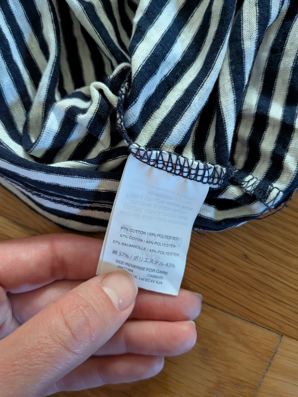 J. Crew Navy and White Striped Crewneck Tee - Picture 3 of 4